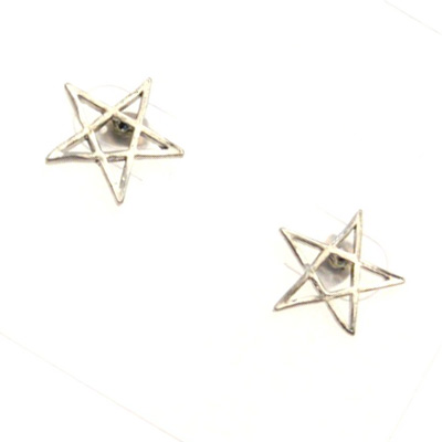 Zac's Alter Ego - Pentagram Stud earrings - Silver coloured